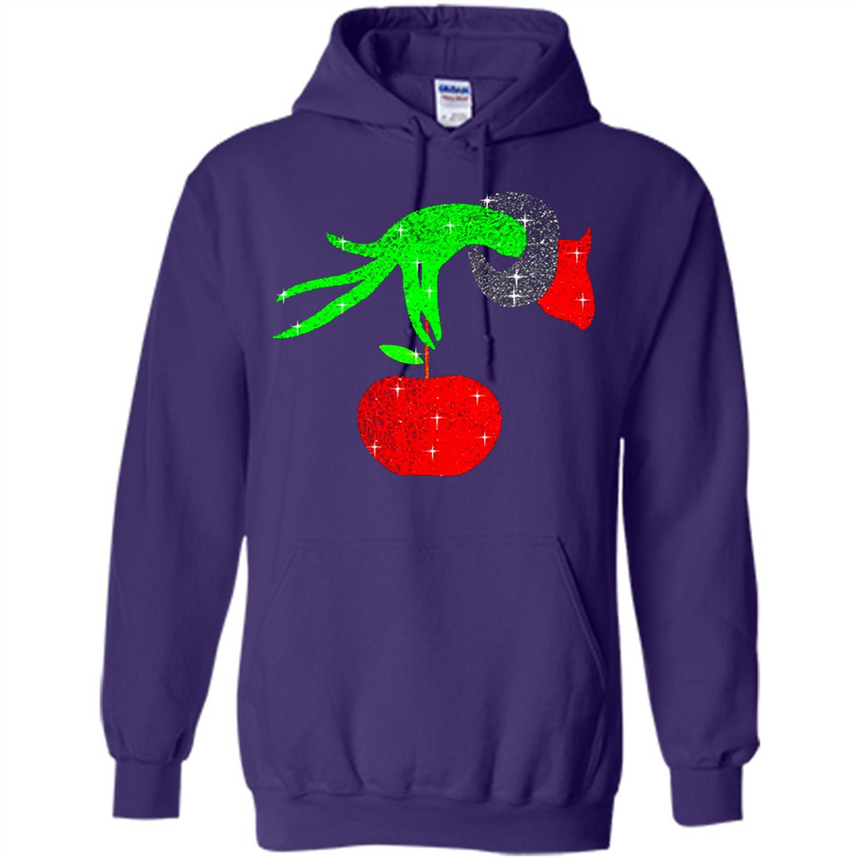Christmas The Grinch Hand Holding Apple Ornament sweater - Hoodie