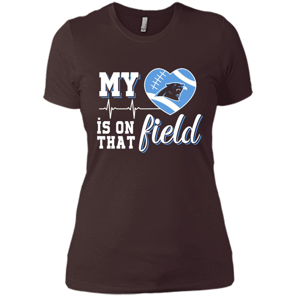 Carolina Panthers Football My Heart is on that Field - Ladies' Boyfriend T-Shirt
