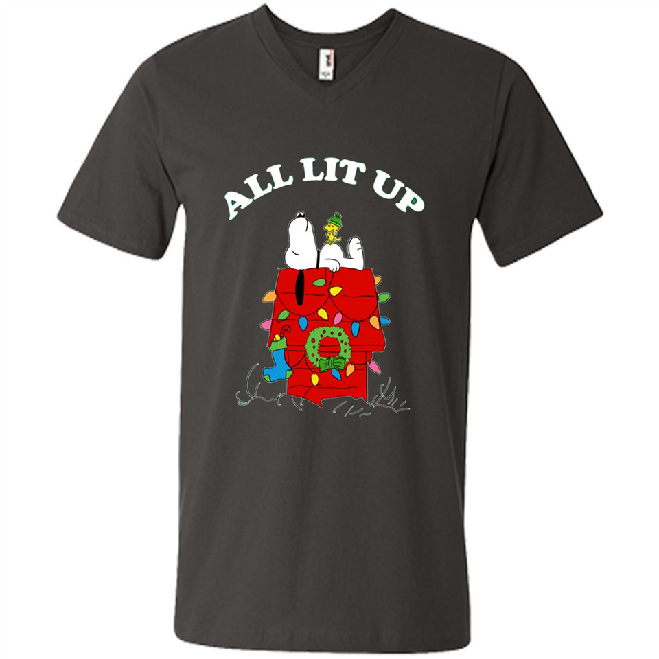 Peanuts By Schulz Snoopy Young Men_s Christmas - Men's V-Neck