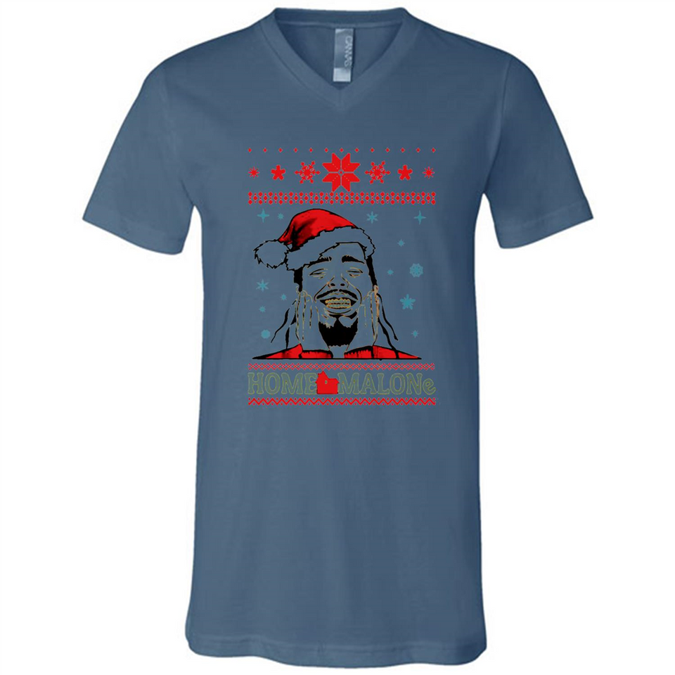 Home Malone Christmas Sweater PINGPONG - Canvas Unisex V-Neck