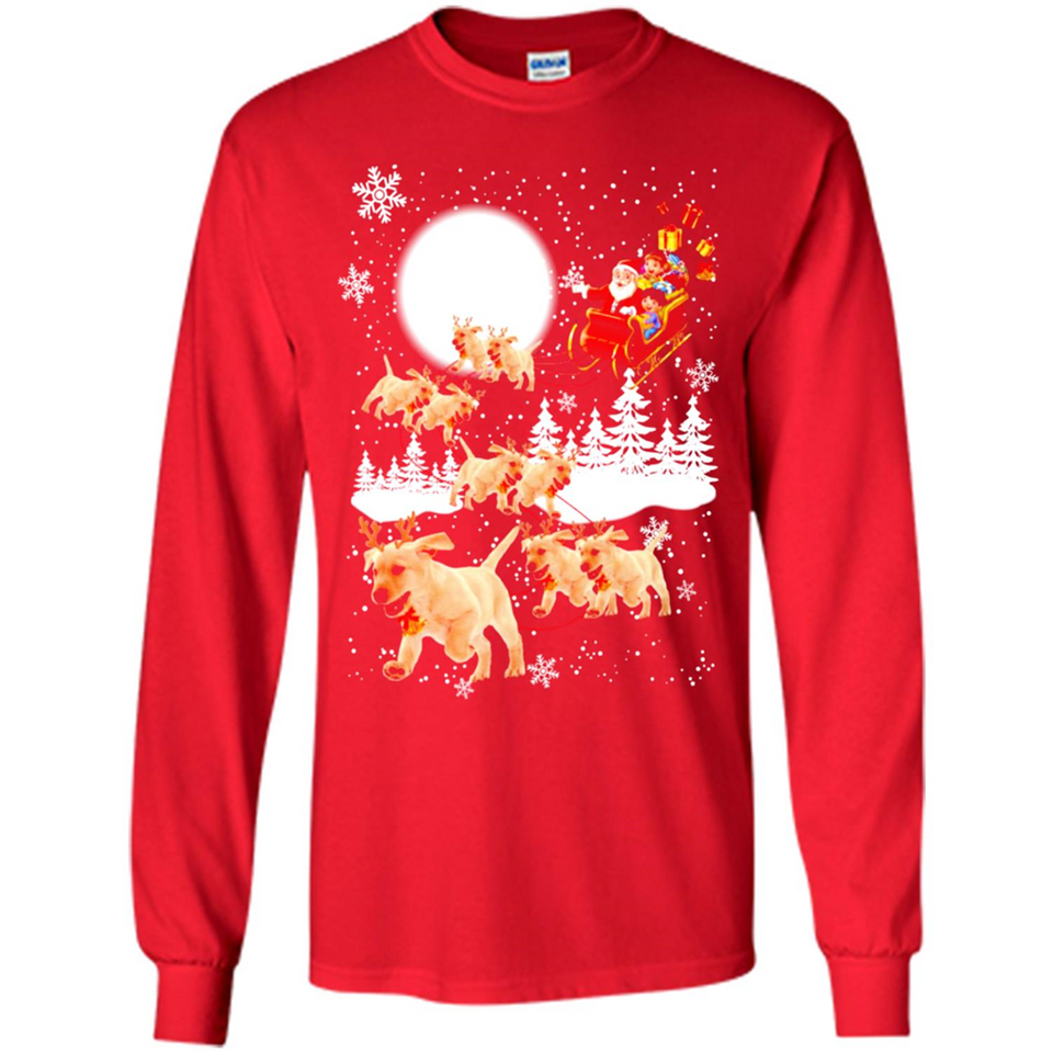 Christmas Santa Golden Retriever Sleigh For Labrador Retriever