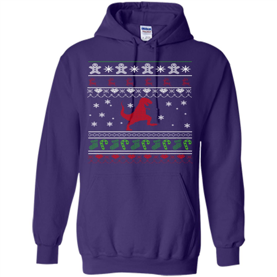 Dinosaur and Santa Ugly Christmas Sweater - Hoodie
