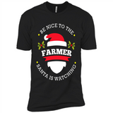 Be Nice to Farmer Santa Watching Christmas 1 - Premium Short Sleeve T-Shirt