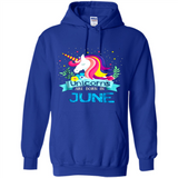 Unicorns are born in June Birthday Rainbow Gift Ladies Custom