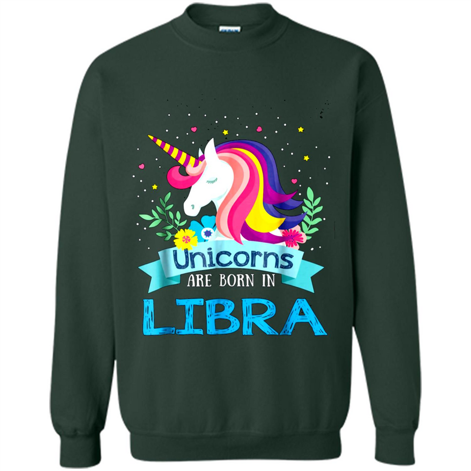 Unicorns are born in Libra Birthday Rainbow Gift Ladies Custom