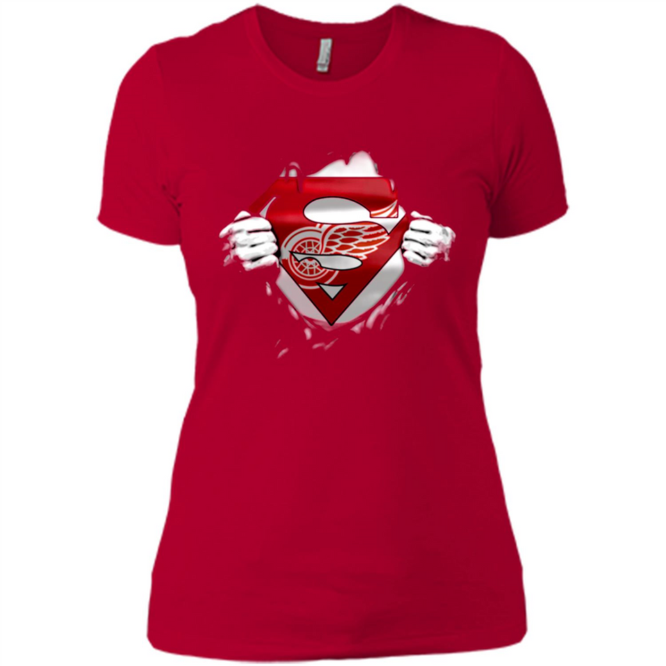 Detroit Red Wings And Superman Fans - Ladies' Boyfriend T-Shirt