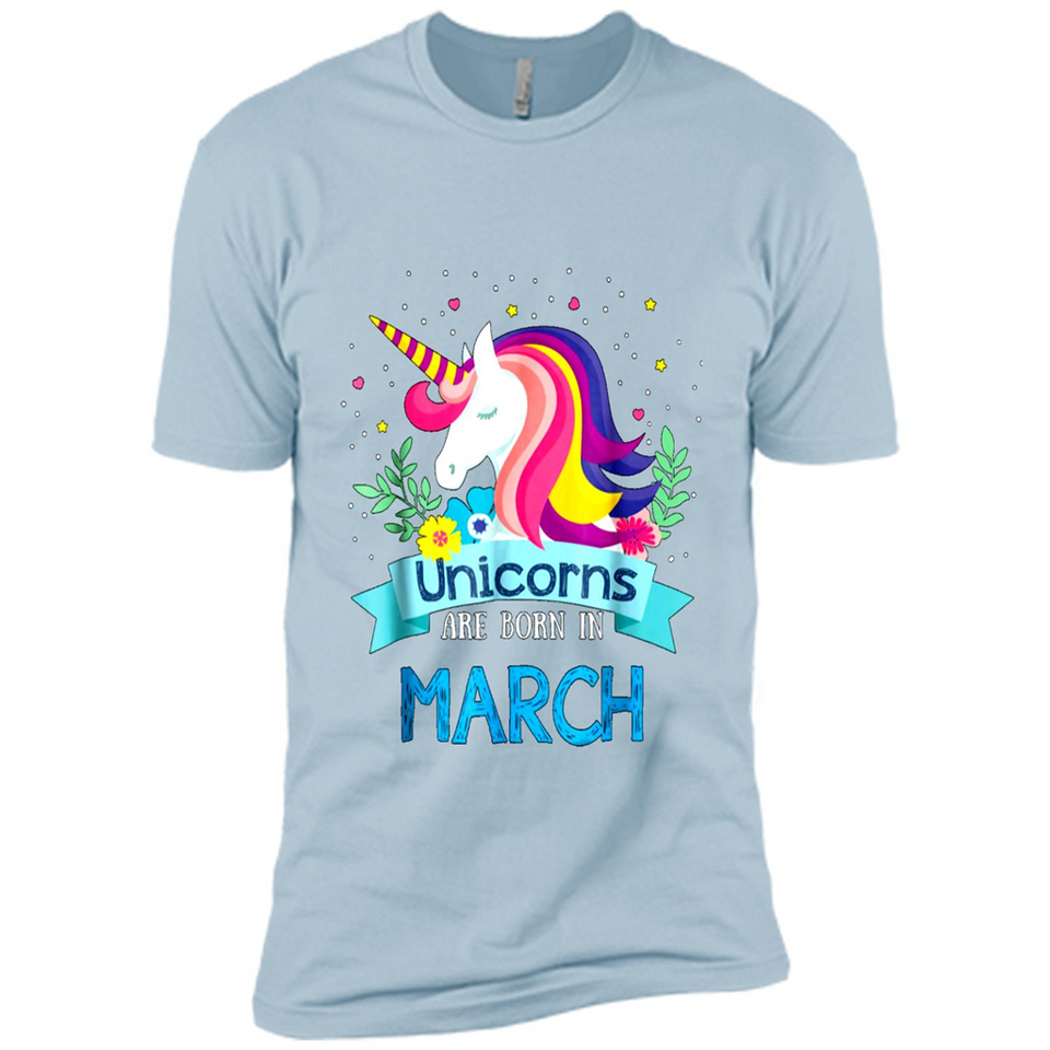 Unicorns are born in March Birthday Rainbow Gift Ladies Custom