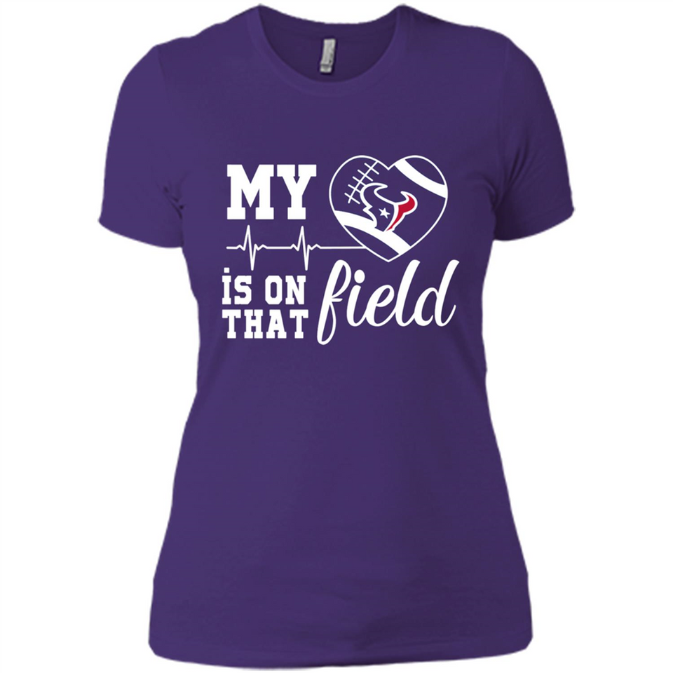 Houston Texans Football My Heart is on that Field - Ladies' Boyfriend T-Shirt