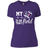 Houston Texans Football My Heart is on that Field - Ladies' Boyfriend T-Shirt