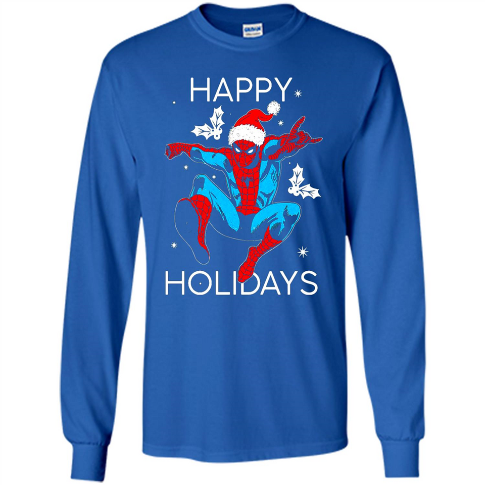 Marvel Spider Man Happy Holidays Santa Christmas Mug PINGPONG - Long Sleeve T-Shirt