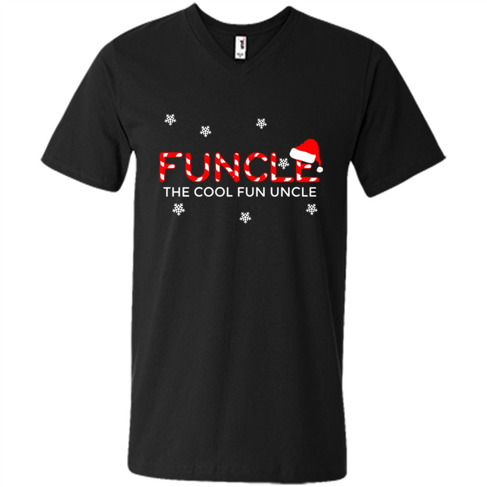 Mens Christmas Funcle The Cool Fun Uncle Definition Xmas - Men's V-Neck