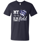 Tennessee Titans Football My Heart is on that Field - Men's V-Neck