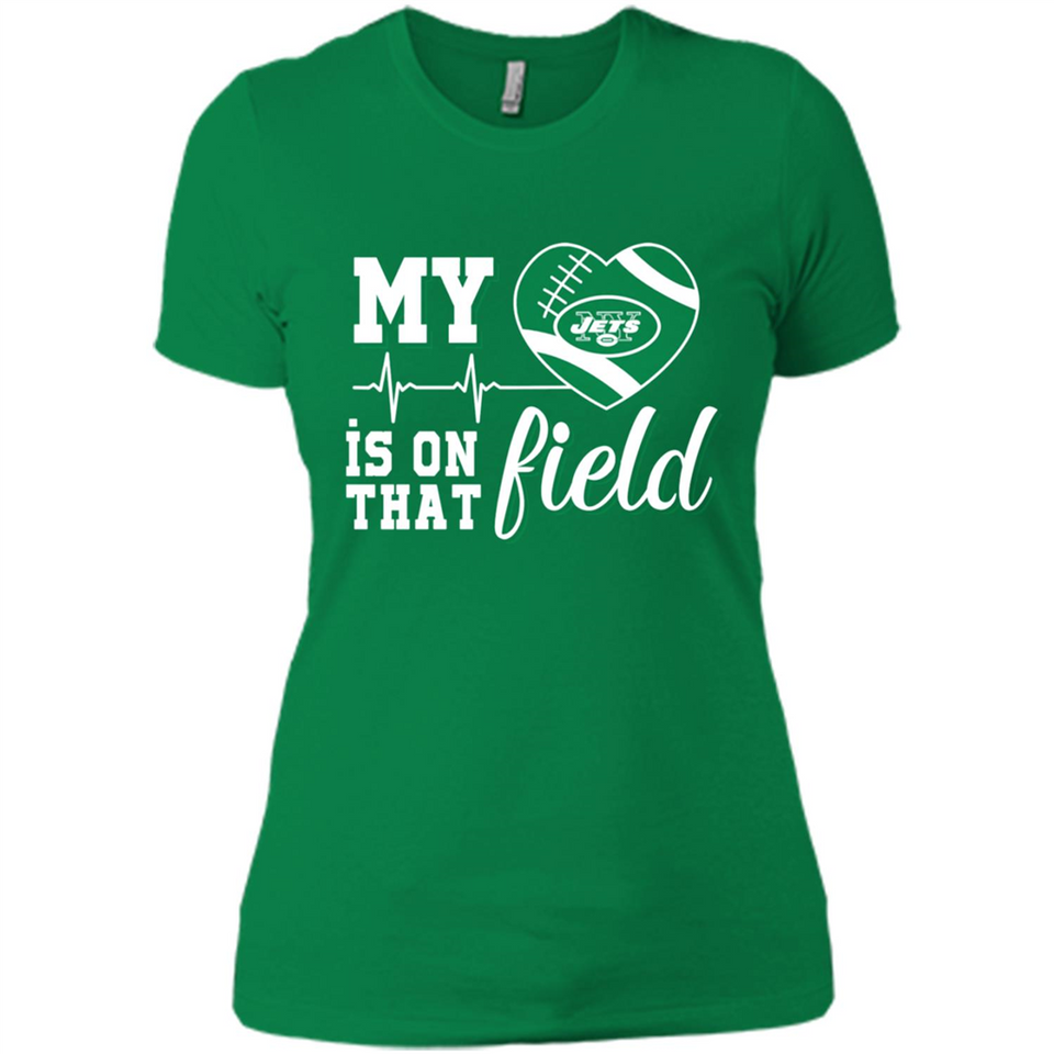 New York Jets Football My Heart is on that Field - Ladies' Boyfriend T-Shirt