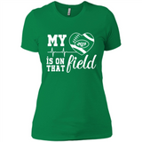 New York Jets Football My Heart is on that Field - Ladies' Boyfriend T-Shirt