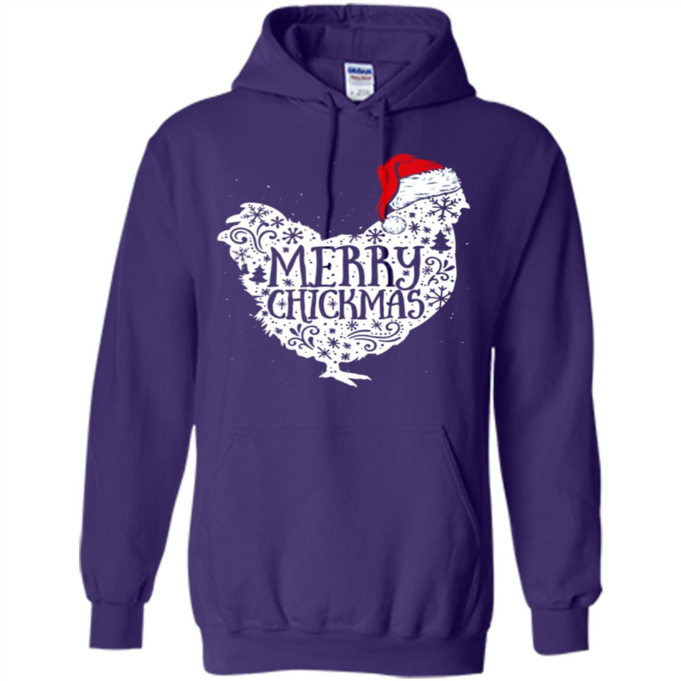 Chicken Christmas T Shirt Merry Chickmas Santa Claus Gifts - Hoodie