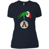 Funny Appalachian State Mountaineers Glitter Grinch Monogram Ornament Christmá - Ladies' Boyfriend T-Shirt