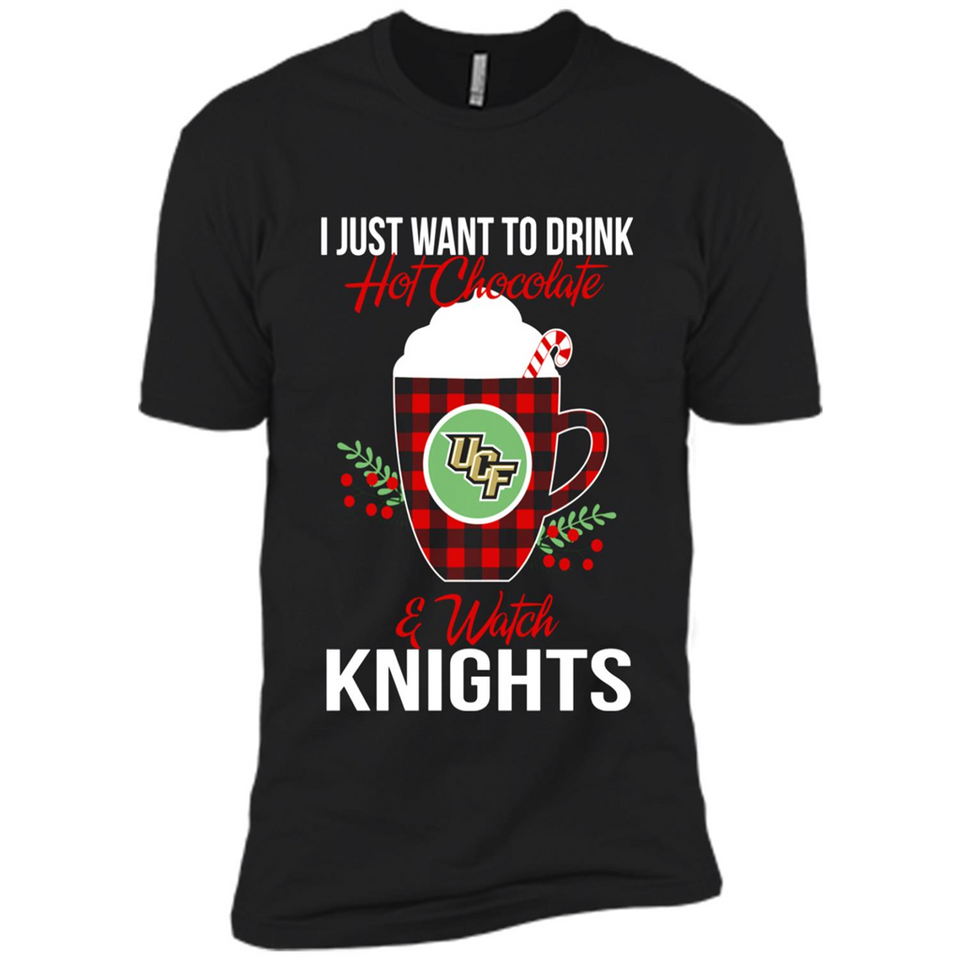 I Just Want To Drink Hot Chocolate & Watch UCF Knights Ugly Christmas Sweater PINGPONG