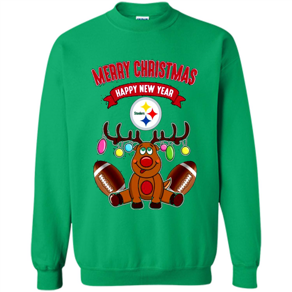 Pittsburgh Steelers NFL Reindeer Funny Merry Christmas And Happy New Year