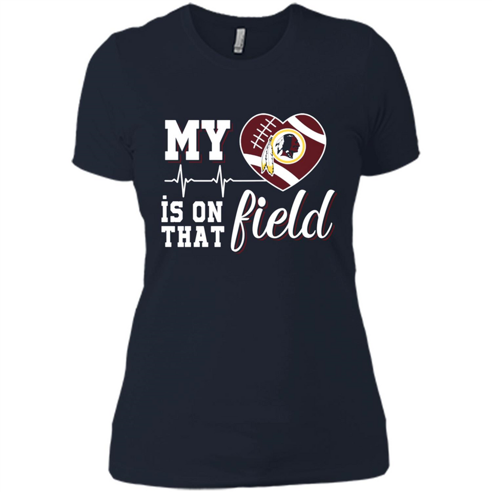 Washington Redskins Football My Heart is on that Field - Ladies' Boyfriend T-Shirt