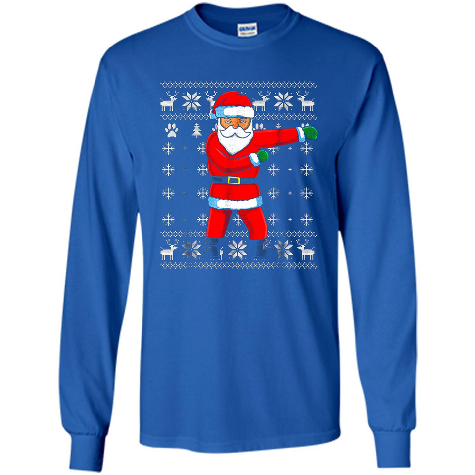 Flossing Santa Christmas Ugly Sweater Style Pajama Xmas Gift - Long Sleeve T-Shirt