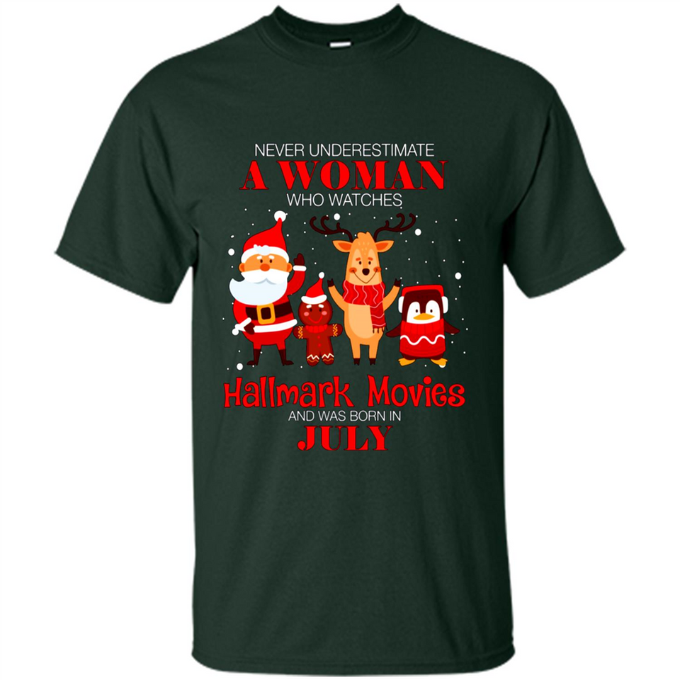 Never Underestimate A July Woman Watches Hallmark Movies Sweatshirt PINGPONG