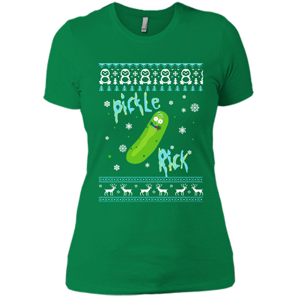 Rick and Morty Pickle Rick Ugly Christmas Sweater - Ladies' Boyfriend T-Shirt