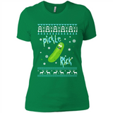 Rick and Morty Pickle Rick Ugly Christmas Sweater - Ladies' Boyfriend T-Shirt