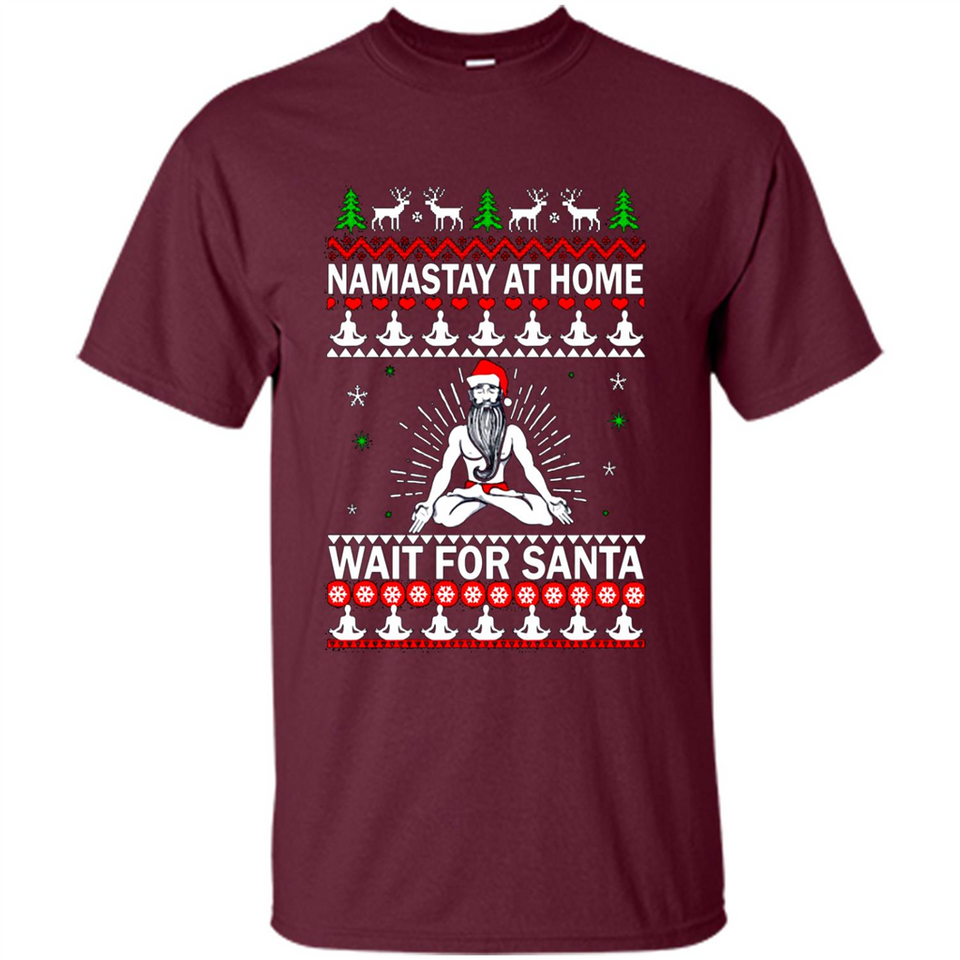 Namastay at home and wait for Santa Christmas sweatshirt PINGPONG