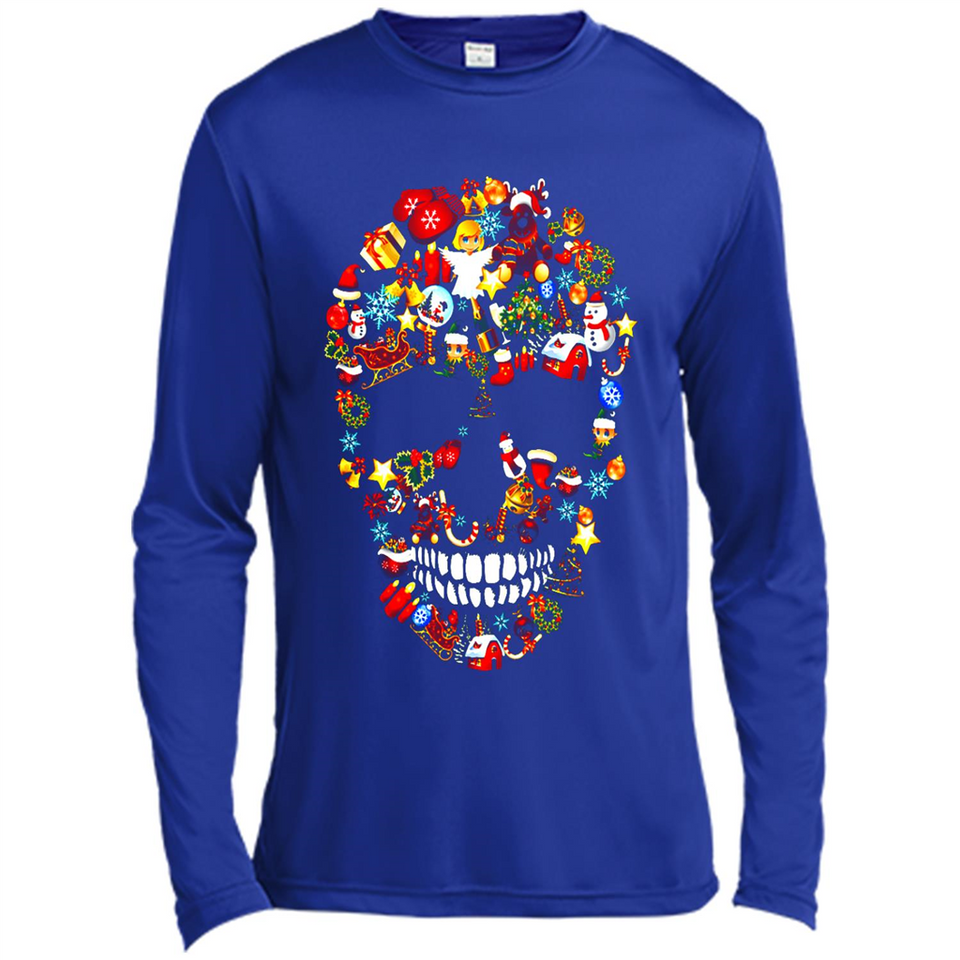 Skull Christmas Decorations Merry Xmas T-Shirt - Canvas Long Sleeve T-Shirt
