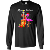 Flamingo Christmas Shirt, Merry Christmas Shirt , Flamingo - Long Sleeve T-Shirt