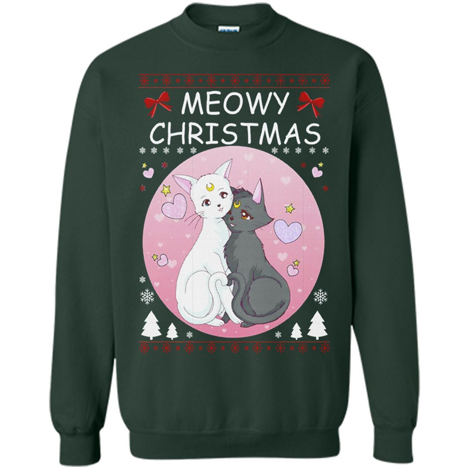 Sailor Moon Yin Yang Cat Love Ugly Christmas Sweater - Sweatshirt
