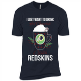 I Just Want To Drink Hot Chocolate & Watch Washington Redskins Ugly Christmas Sweater PINGPONG