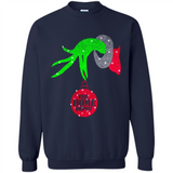 Grinch hand holding HomeDepot Glitter Christmas PING PONG