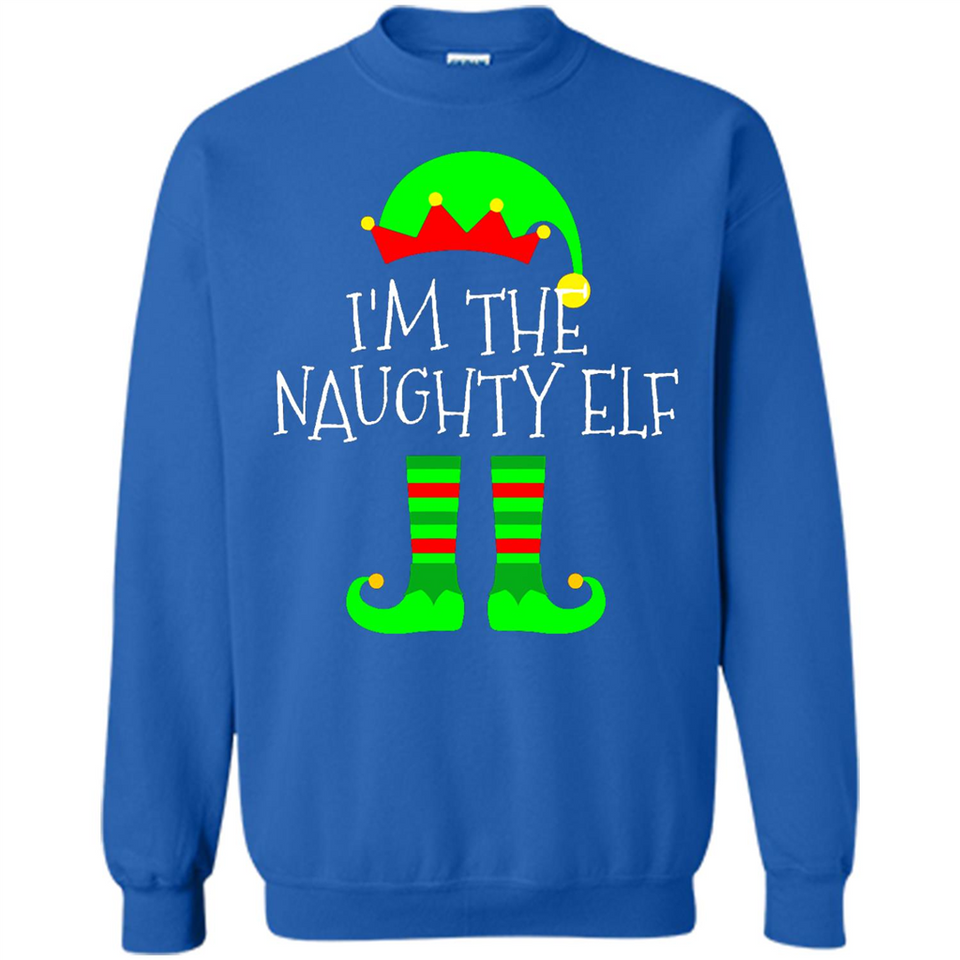 Matching Family Christmas Shirt Funny I'm The Naughty Elf Black mugs PINGPONG - Sweatshirt