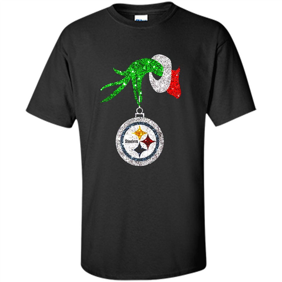 Fantastic Pittsburgh Steelers Glitter Grinch Monogram Ornament Christmas Gift - Shirt