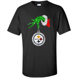 Fantastic Pittsburgh Steelers Glitter Grinch Monogram Ornament Christmas Gift - Shirt