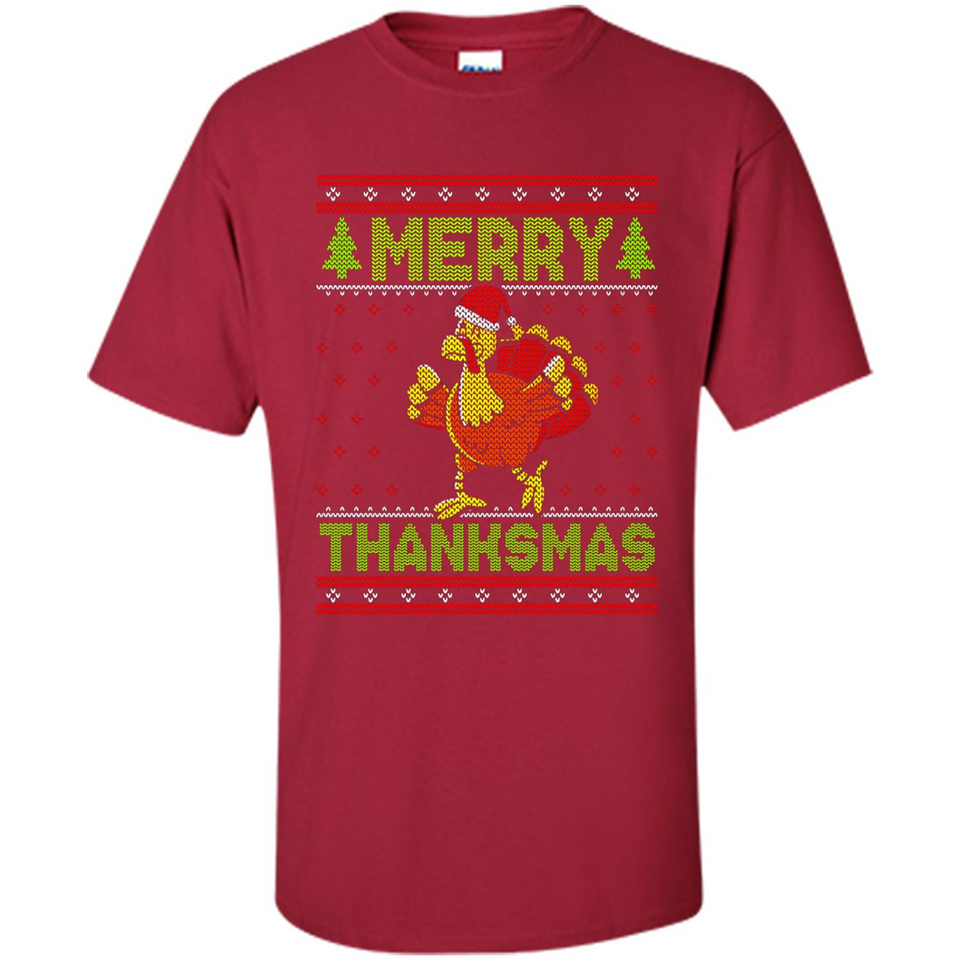 Merry Thankmas Ugly Xmas Thanksgiving Turkey Sweatshirt - Shirt
