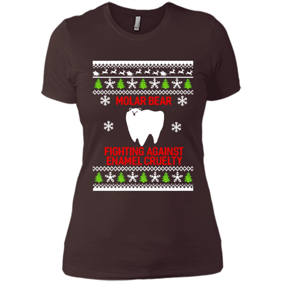 Molar bear fighting against enamel cruelty Christmas - Ladies' Boyfriend T-Shirt