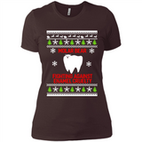 Molar bear fighting against enamel cruelty Christmas - Ladies' Boyfriend T-Shirt