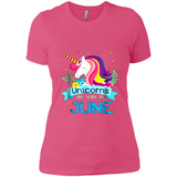 Unicorns are born in June Birthday Rainbow Gift Ladies Custom