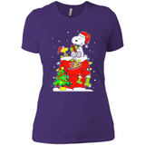 Anaheim Ducks Snoopy Ugly Christmas Sweaters - Sao chép - Ladies' Boyfriend T-Shirt