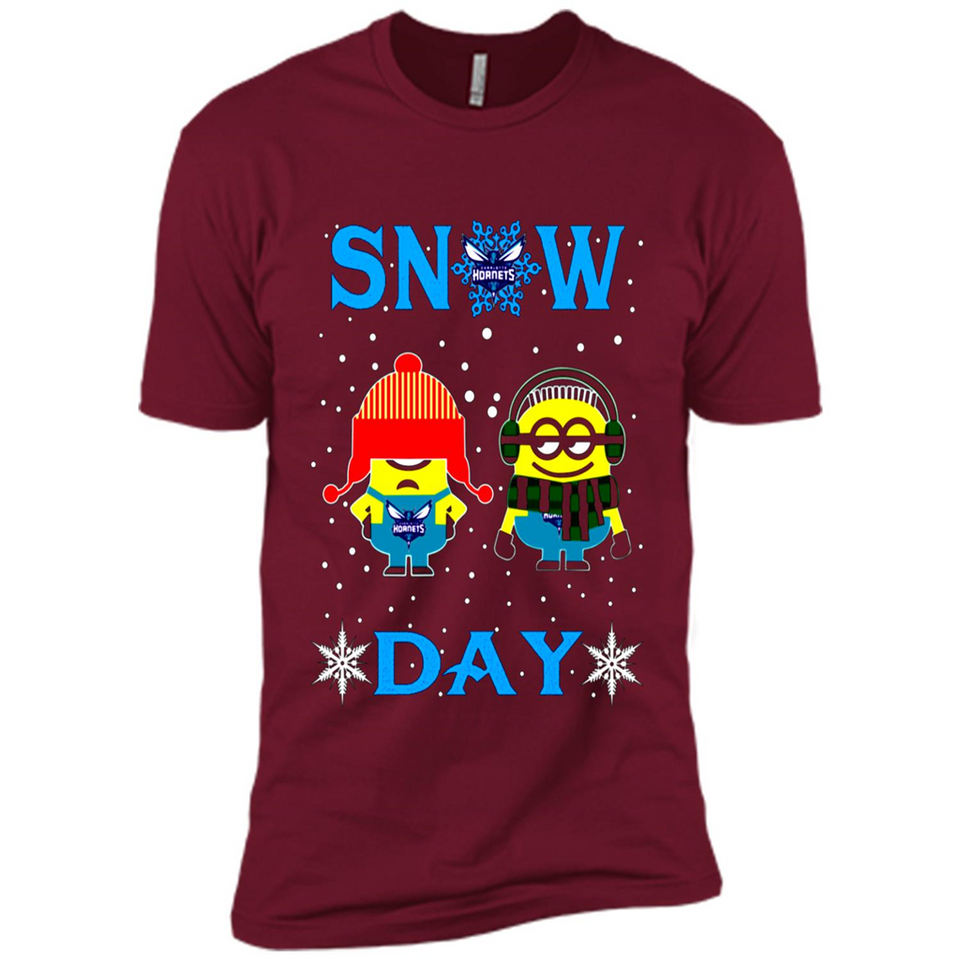 Snow Day Shirt For Charlotte Hornets Vs Minion Fans pingpong