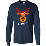 Comet Santa Claus Funny Xmas Holiday T-Shirt - Long Sleeve T-Shirt