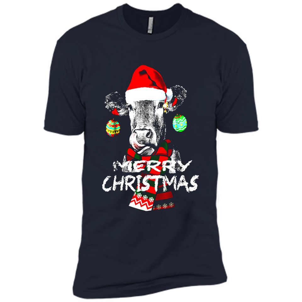 Fabulous Mooey christmas Heifers Cow Christmas lights - Premium Short Sleeve T-Shirt