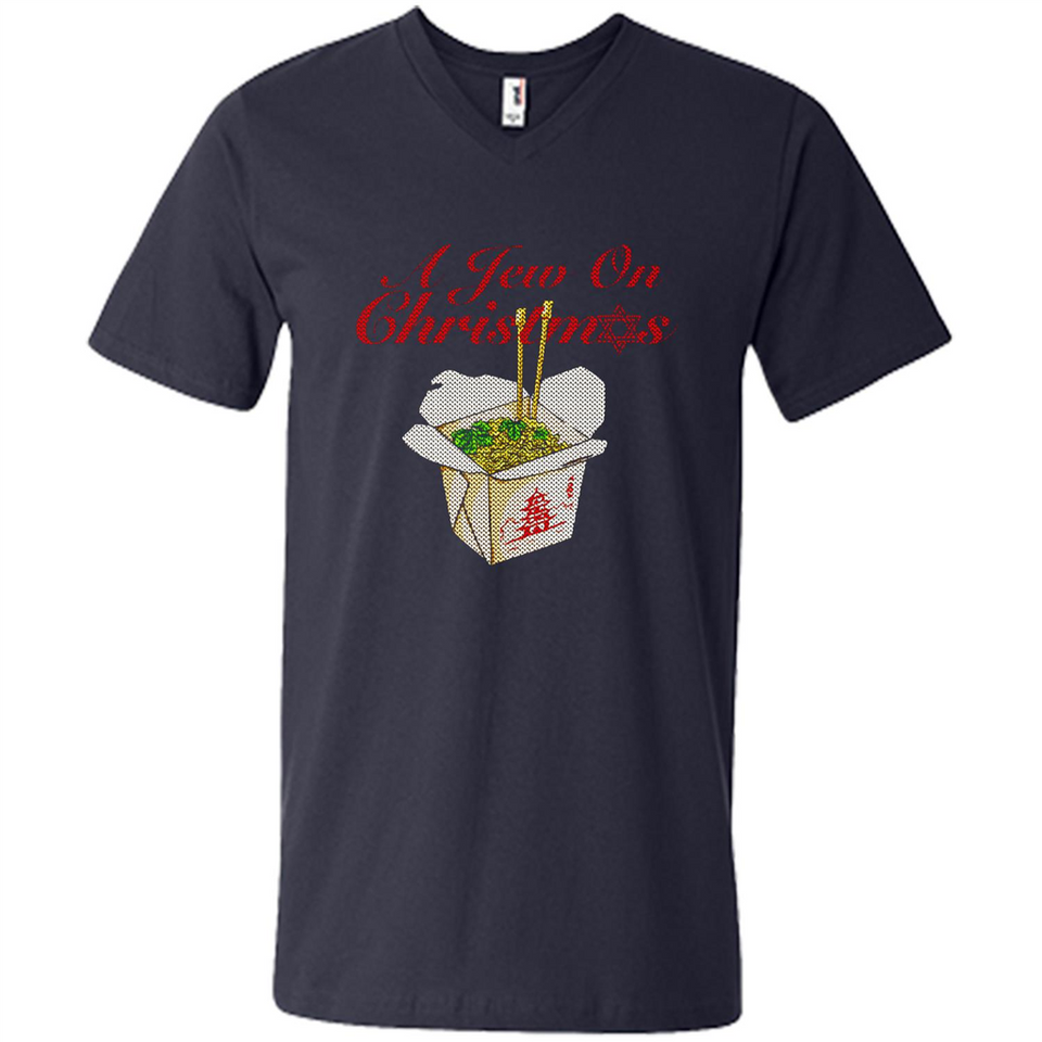 Christmas Ugly Sweater A Jew On Christmas - Men's V-Neck