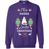 This Hacker Loves Christmas Tree Shirt with Snowman