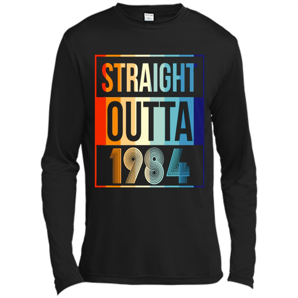 Retro Straight Outta 1984 34 Years Old - Canvas Long Sleeve T-Shirt