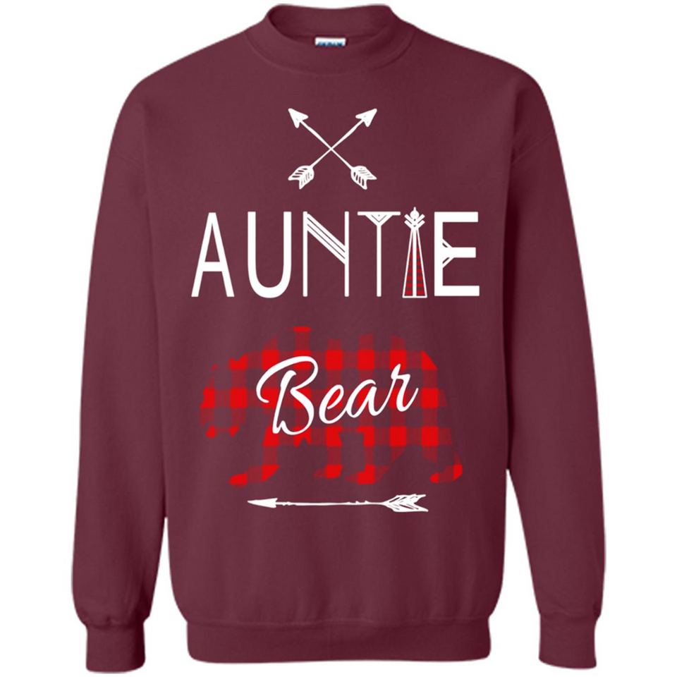 Aunt Shirt Buffalo Plaid Family Camp Bear Tee - Sweatshirt