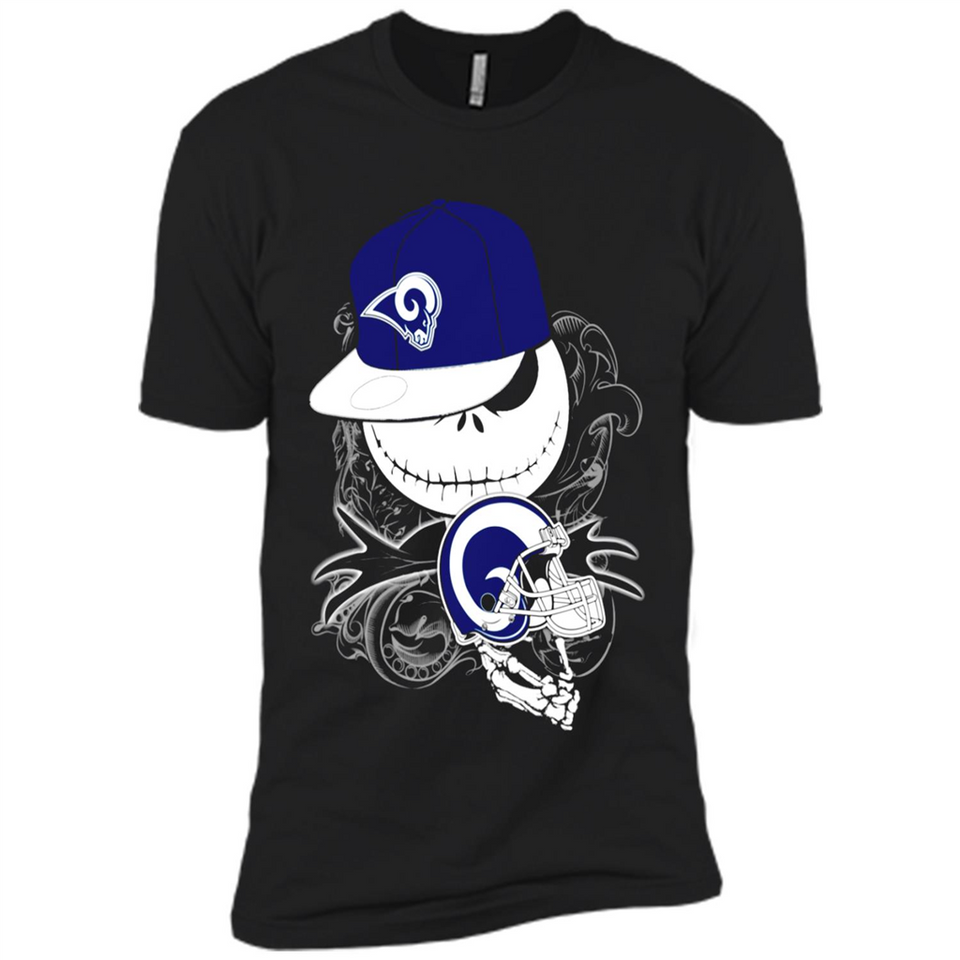 Jack Skellington The Nightmare Before Christmas-Rams Football - Premium Short Sleeve T-Shirt
