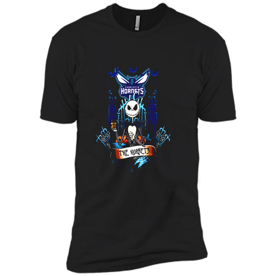 Charlotte Hornets Halloween The Nightmare Before Christmas - Premium Short Sleeve T-Shirt